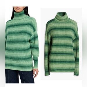Autumn Cashmere Gradient Green Turtleneck Sweater